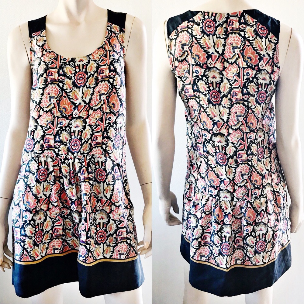 Comptoir Des Cotonniers 100% Silk Pattern Dress S